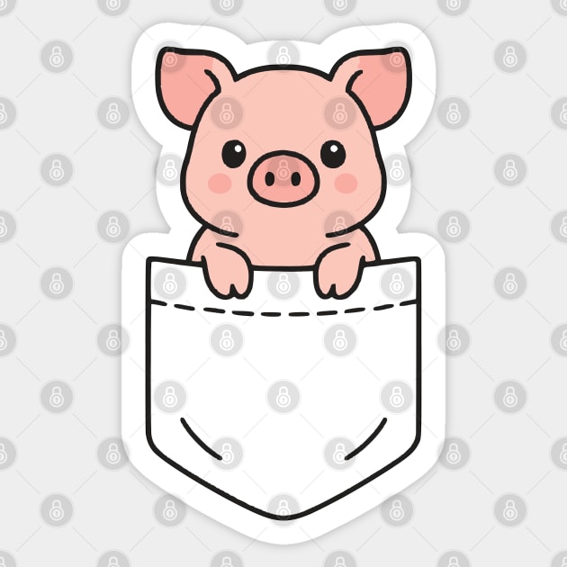 Cute Baby Piglet Pocket Pal Funny Pig Farm Animal Sticker by Yesteeyear